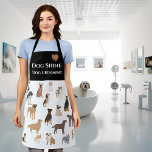 Fun Dog Breeds pattern Pet Services Grooming Apron<br><div class="desc">This design may be personalised by choosing the customise option to add text or make other changes. If this product has the option to transfer the design to another item, please make sure to adjust the design to fit if needed. Contact me at colorflowcreations@gmail.com if you wish to have this...</div>