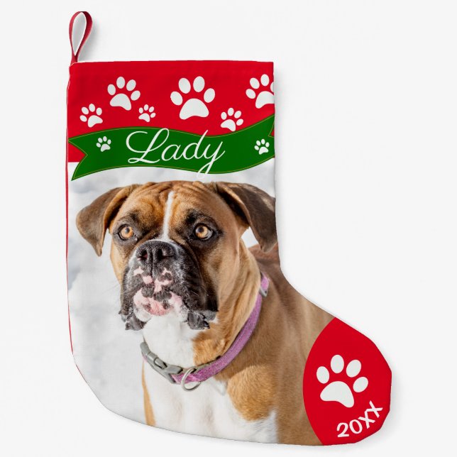 Fun Dog Christmas Stockings - Personalised Photo (Front)