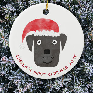 Fun Dog First Christmas Personalised Ceramic Tree Decoration