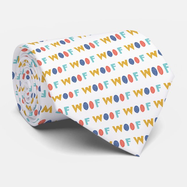 Fun Dog Pattern Tie (Rolled)