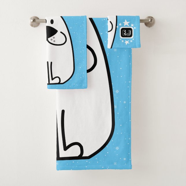 Fun Dog Personalised Monogram Design Bath Towel Set (Insitu)