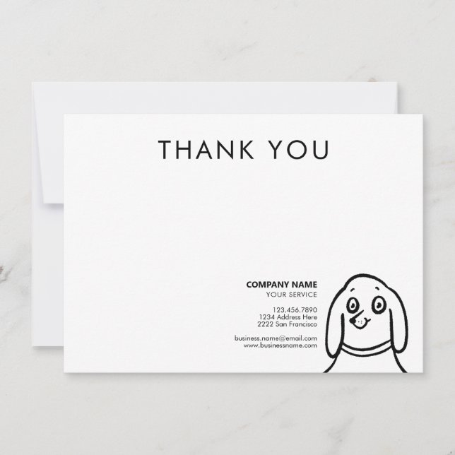 Fun Dog Pet Care Service Thank You Business Card (Front)