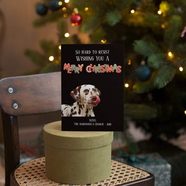 Fun Dog Photo Christmas Cookie Holiday Card (Creator Uploaded)