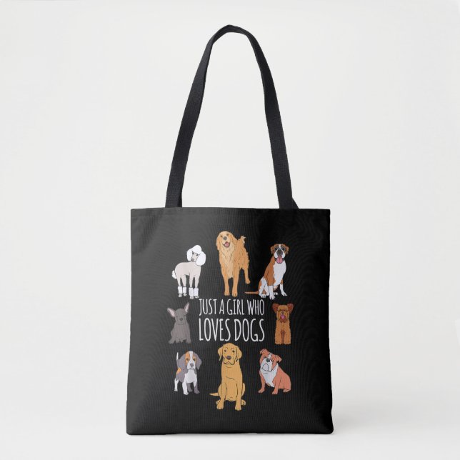 Fun Dog Puppy Lover Themed  Cute Just A Girl Who L Tote Bag (Front)