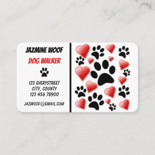 Fun Dog Walker Pet Sitter Business Card
