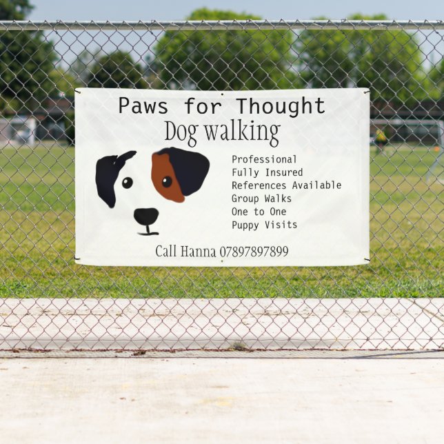 Fun Dog Walking Dog Grooming Business Banner (Insitu)