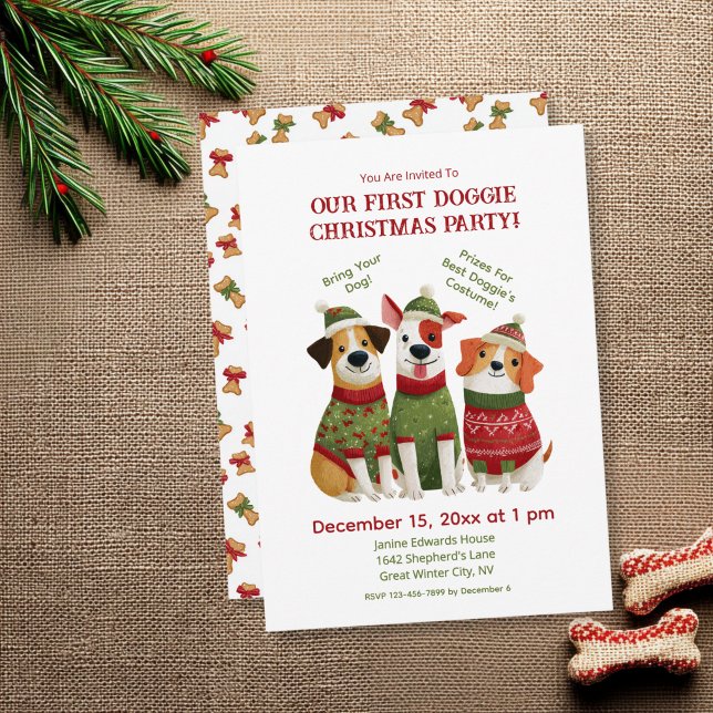 Fun Doggie Christmas Party Invitation (Creator Uploaded)