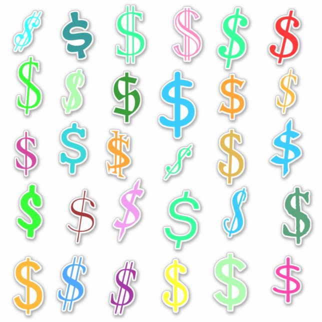 Fun Dollar Sign ($) Symbols (Front)