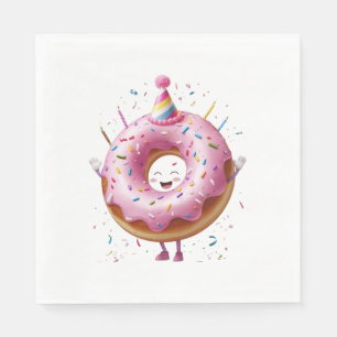 Fun Donut Birthday Party Paper Napkin