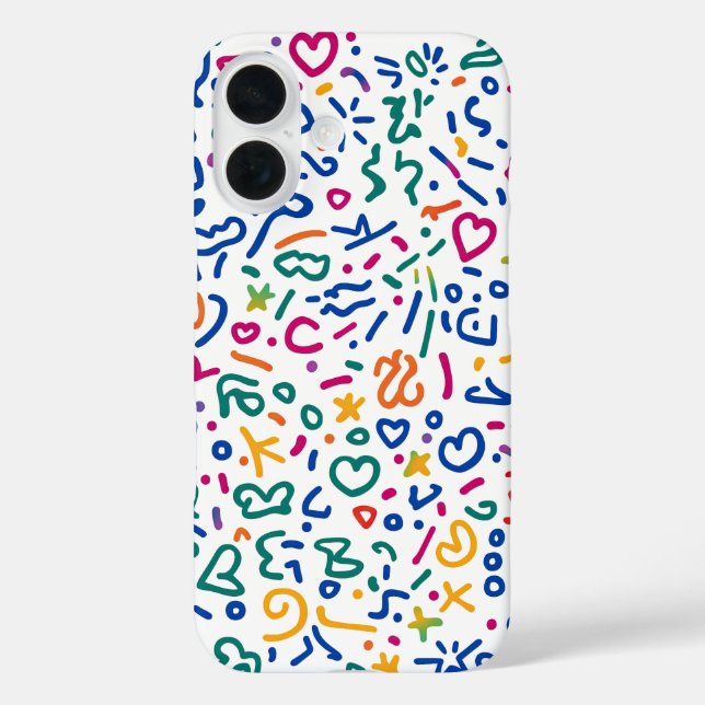 Fun doodle colourful vibrant shapes  Case-Mate iPhone case (Back)