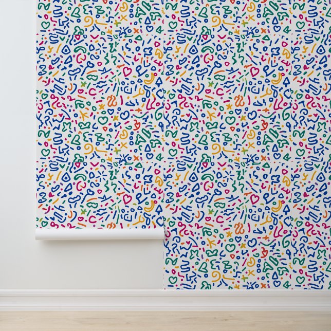 Fun doodle colourful vibrant shapes  wallpaper (Application)