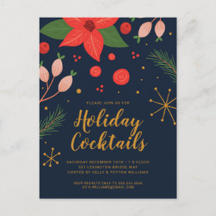 Fun Doodle Floral   Holiday Party Invite
