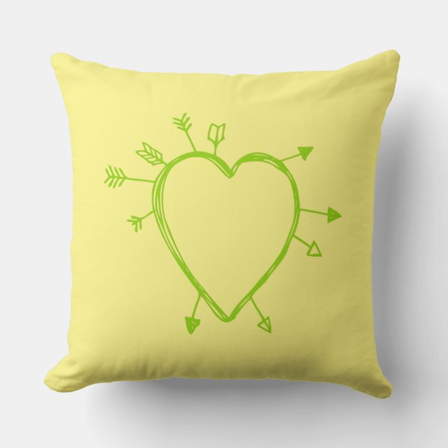 Fun Doodle Heart with Lots of Arrows Cushion (Front)