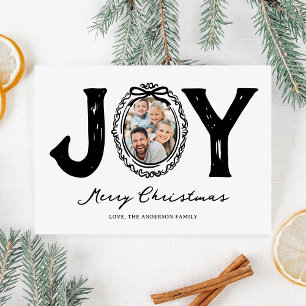 Fun Doodle Joy Photo Christmas Holiday Card