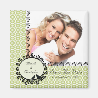 Fun Dots Love Birds Photo Save The Date Magnet