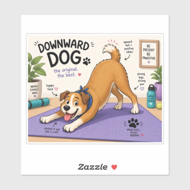 Fun Downward Dog Design  (Sheet)