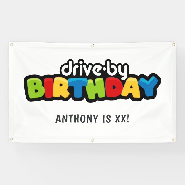 Fun Drive By Birthday Party Banner (Horizontal)