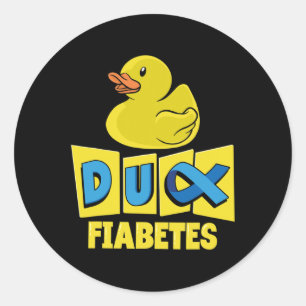 Fun Duck Diabetes Awareness  Classic Round Sticker