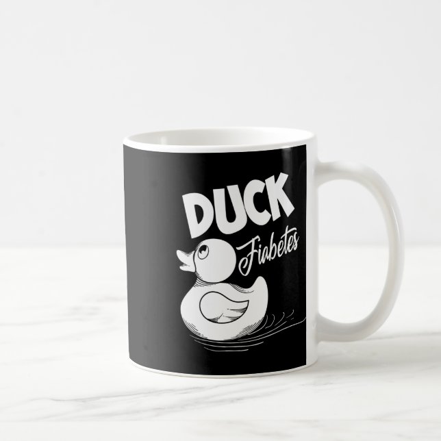 Fun Duck Fiabetes Cool Diabetes Awareness Support  Coffee Mug (Right)