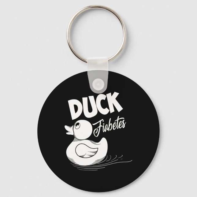 Fun Duck Fiabetes Cool Diabetes Awareness Support  Key Ring (Front)