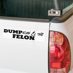 Fun Dump Elon and the Felon Bumper Sticker
