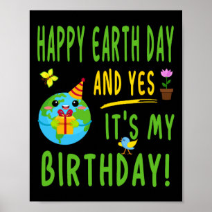 Fun Earth Day Birthday Party - April 22nd  Poster