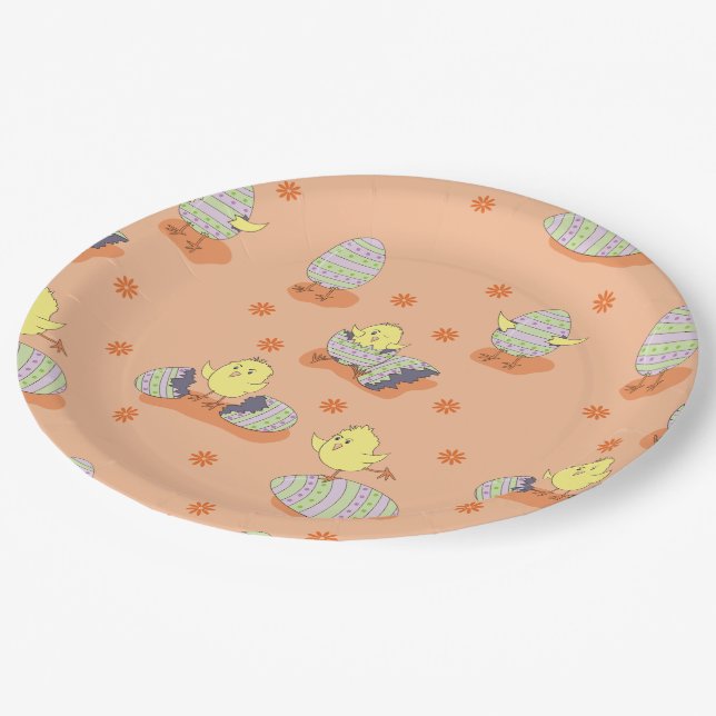 Fun Easter Chick Paper Plate (Angled)