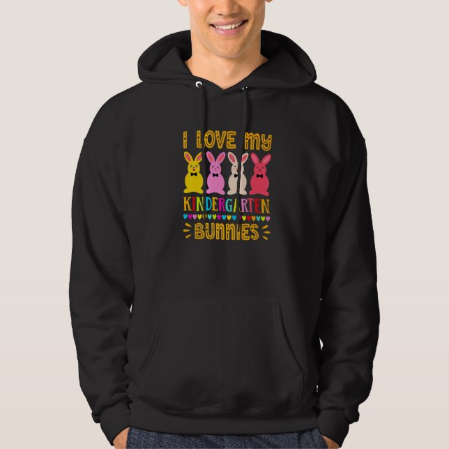 Fun Easter Day Teacher Tee I Love My Kindergarten  (Front)