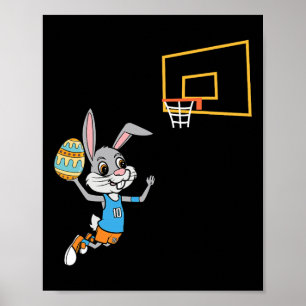 Fun Easter Egg Bunny Dunk Bysketbyll Game Easter K Poster