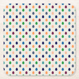 Fun Easter Eggs Square Paper Coaster