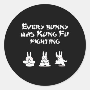 Fun Easter Every Bunny Was Kung Fu Fighting Karate Classic Round Sticker