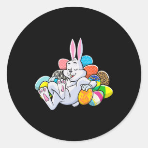 Fun Easter Girls Boys Toddler Easter Bunny Classic Round Sticker