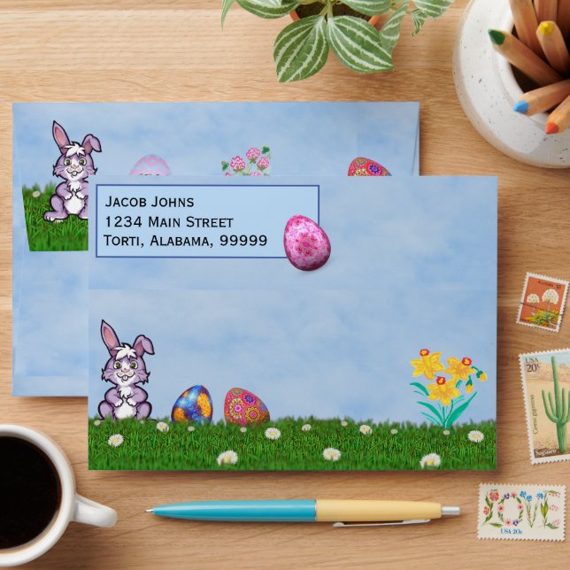 Fun Easter Greetings Envelope (Desk)