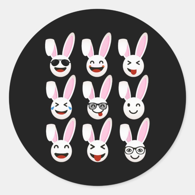 Fun Easter Rabbits Family Easter Day Group Men Wom Classic Round Sticker (Front)