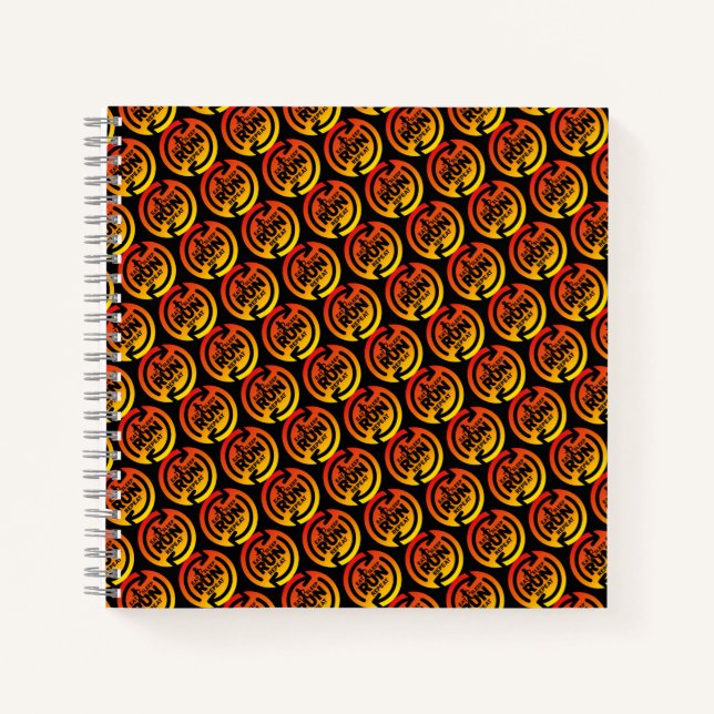 Fun Eat Sleep Run Repeat Sunset Pattern Square Notebook (Front)