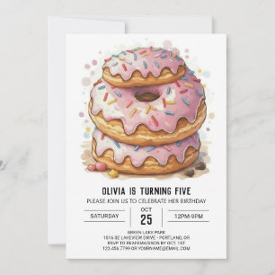 Fun Editable Doughnuts Birthday Invitation