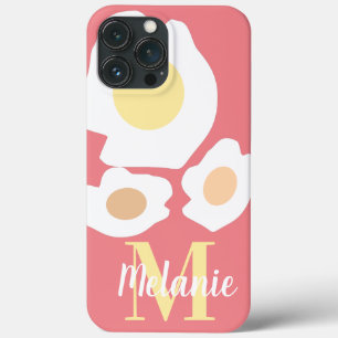 Fun Egg Pattern Name Pink iPhone 13 Pro Max Case