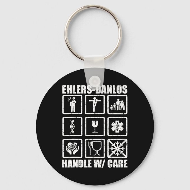 Fun Ehlers Danlos Syndrome Awareness Gift Men Wome Key Ring (Front)
