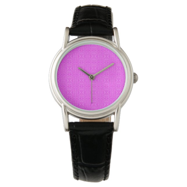Fun Elegant Abstract Pink Pattern Watch (Front)