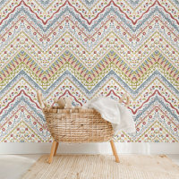 Fun Elegant Bohemian Floral Zigzag Art Pattern