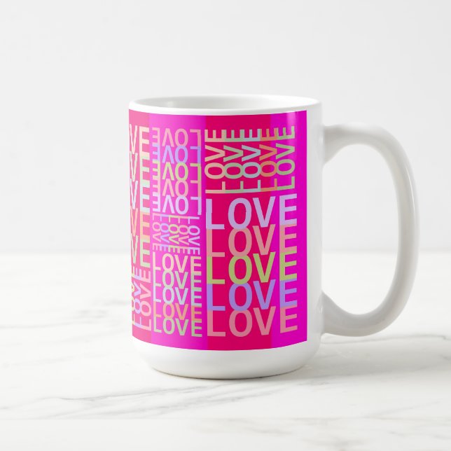 Fun Elegant Colourful "LOVE" for Couples Coffee Mug (Right)