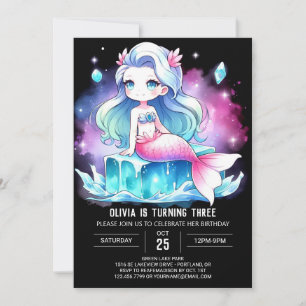 Fun Elegant Mermaid Birthday Invitation