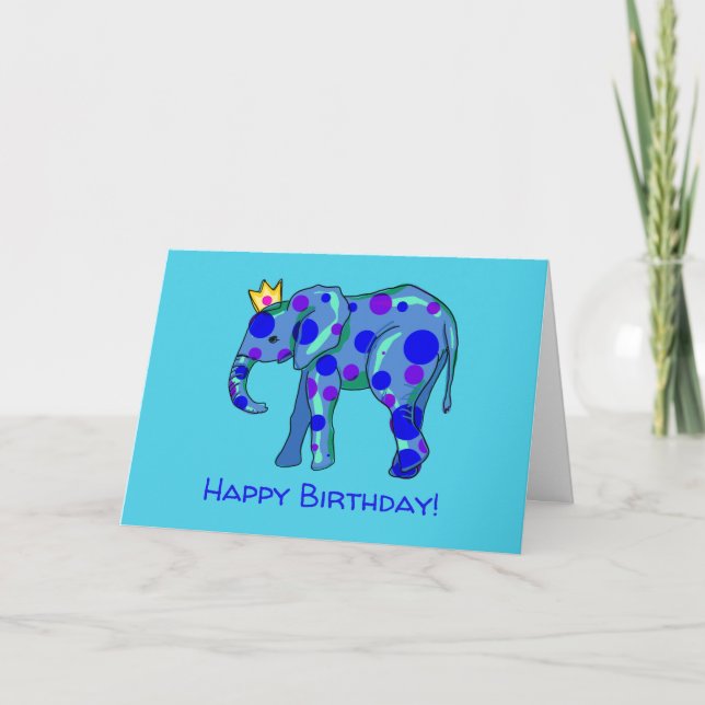 Fun Elephant Birthday Card (Front)