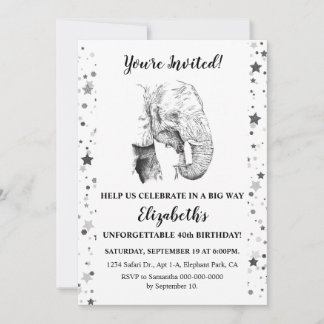 Fun Elephant Birthday Party Invitation