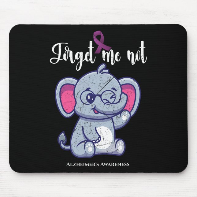 Fun Elephant Flower Forget Me Not Heimerheimer Awa Mouse Pad (Front)