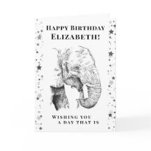 Fun Elephant Happy Birthday Greeting Card