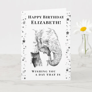 Fun Elephant Happy Birthday Greeting Card