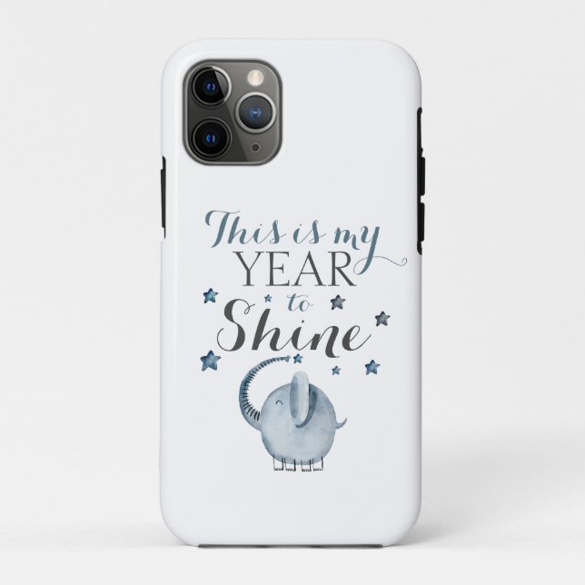 Fun Elephant This is my year to Shine Case-Mate iPhone Case (Back)