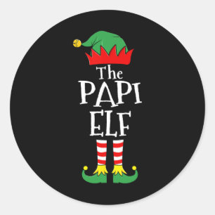 Fun Elf Christmas Pyjamas Family  Classic Round Sticker