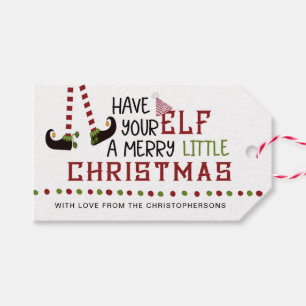 Fun Elf Legs Merry Little Christmas Gift Tags